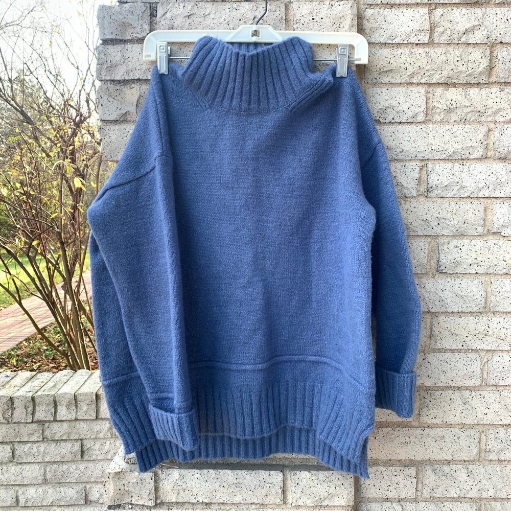 Muted Blue Turtleneck Sweater